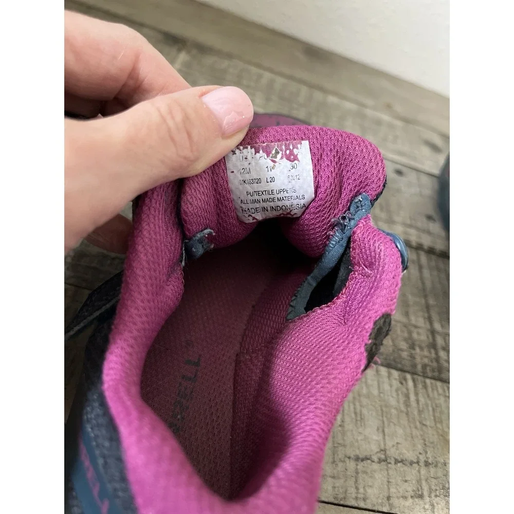 Merrell Kid's Size 12 Trail Glove Outdoor Purple Pink Minimalist Hiking Water